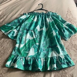 Tropical 🌴 shoulders off dress